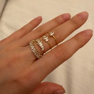 Gold plated Silver Ring Set